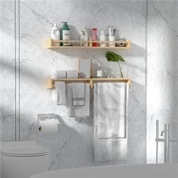 Classic Nursery Shelves, Set of 2 Floating Book Shelves for Kids Room (32Lx4W) - Picture 10 of 12